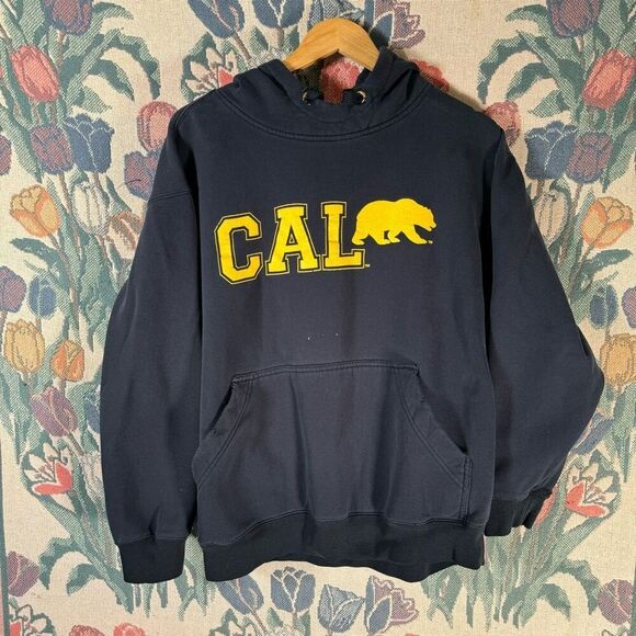 Vintage 2000s Champs Cal Berkeley University Thrashed Navy Blue Hoodie Mens XL - Picture 1 of 15